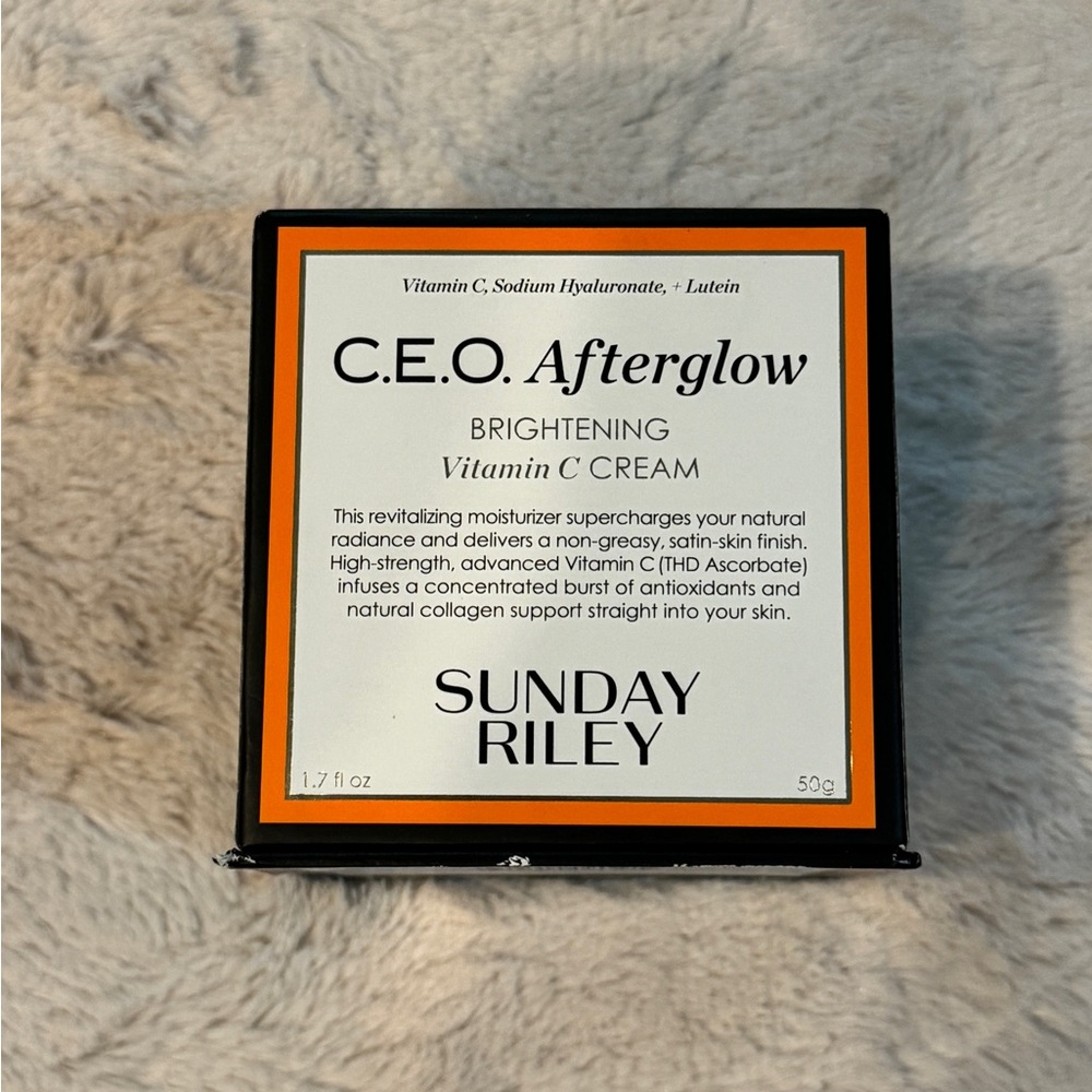 Sunday Riley C.E.O. Afterglow Brightening Bitamin C Cream New In Box 1.7 Oz.